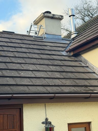 New chimney lead work and lead flashings against house and adjoining roof valley